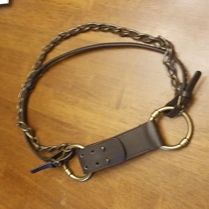 Brown and bronzish belt